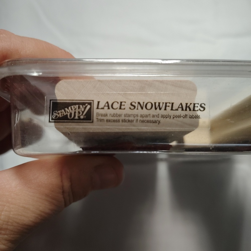 Vintage Stampin Up Lace Snowflakes Wood Mount Stamps 4 Pieces Retired 2008 - Picture 3 of 3
